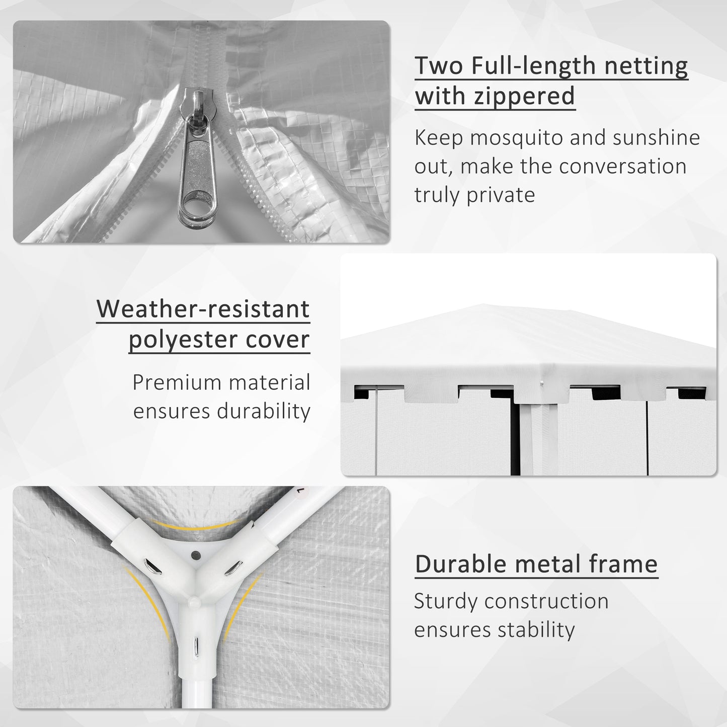 4 x 3 m Party Tent Wedding Gazebo Outdoor Waterproof PE Canopy Shade