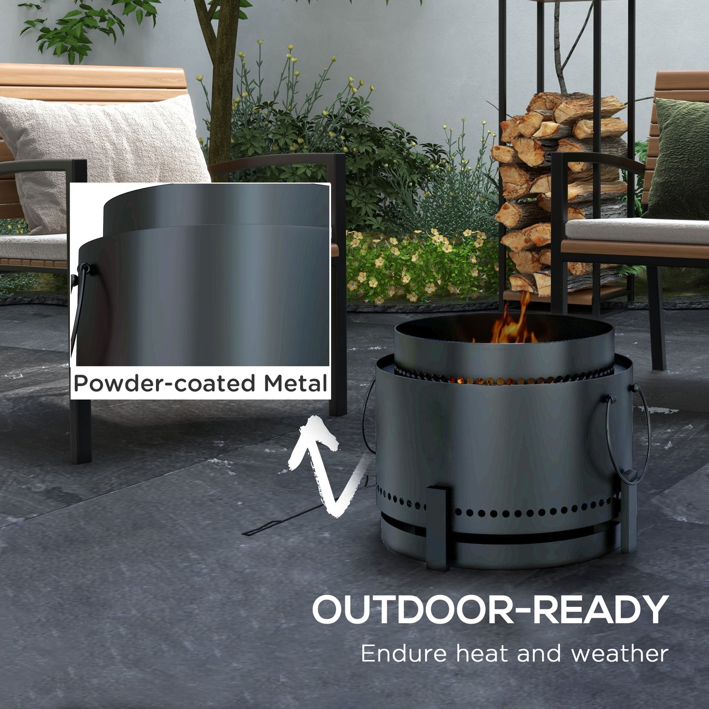 Smokeless Fire Pit with Ash Catcher