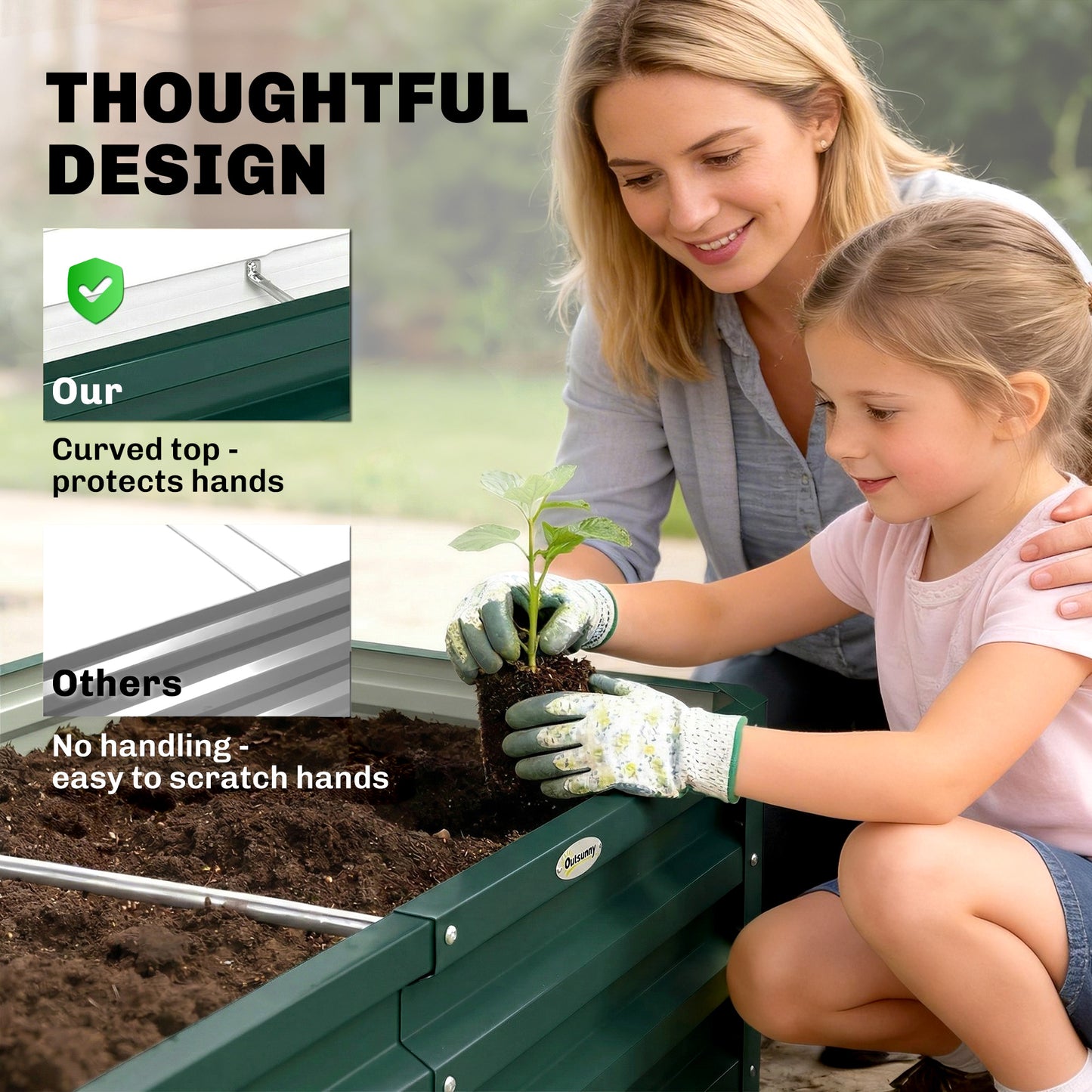 Raised Beds for Garden, Galvanized Outdoor Planters