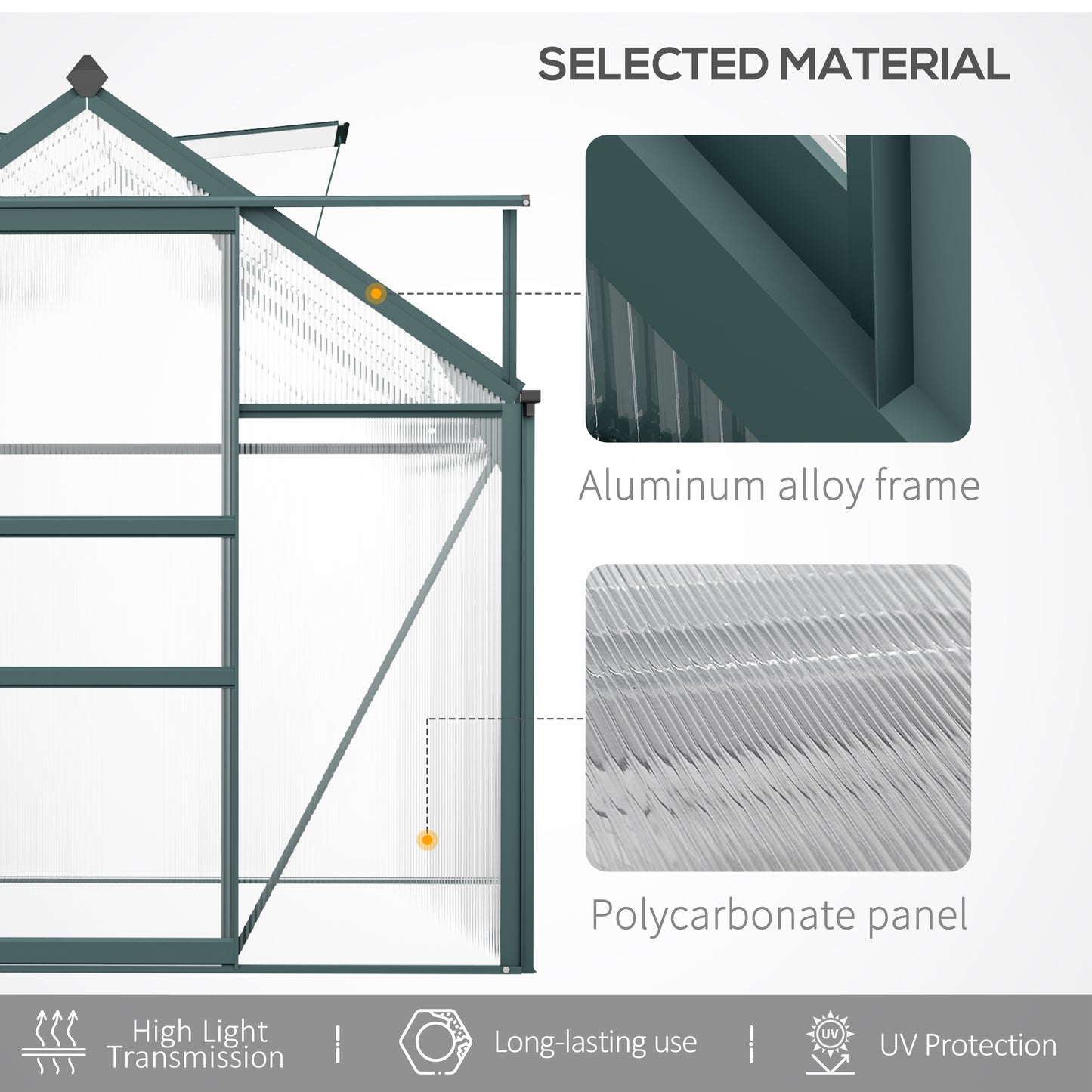 6 x 10ft Polycarbonate Greenhouse