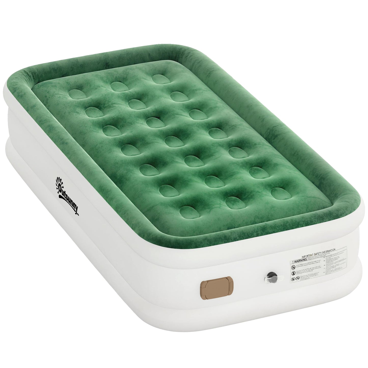 Inflatable Mattress, Single Air Bed with Built-in Electric Pump