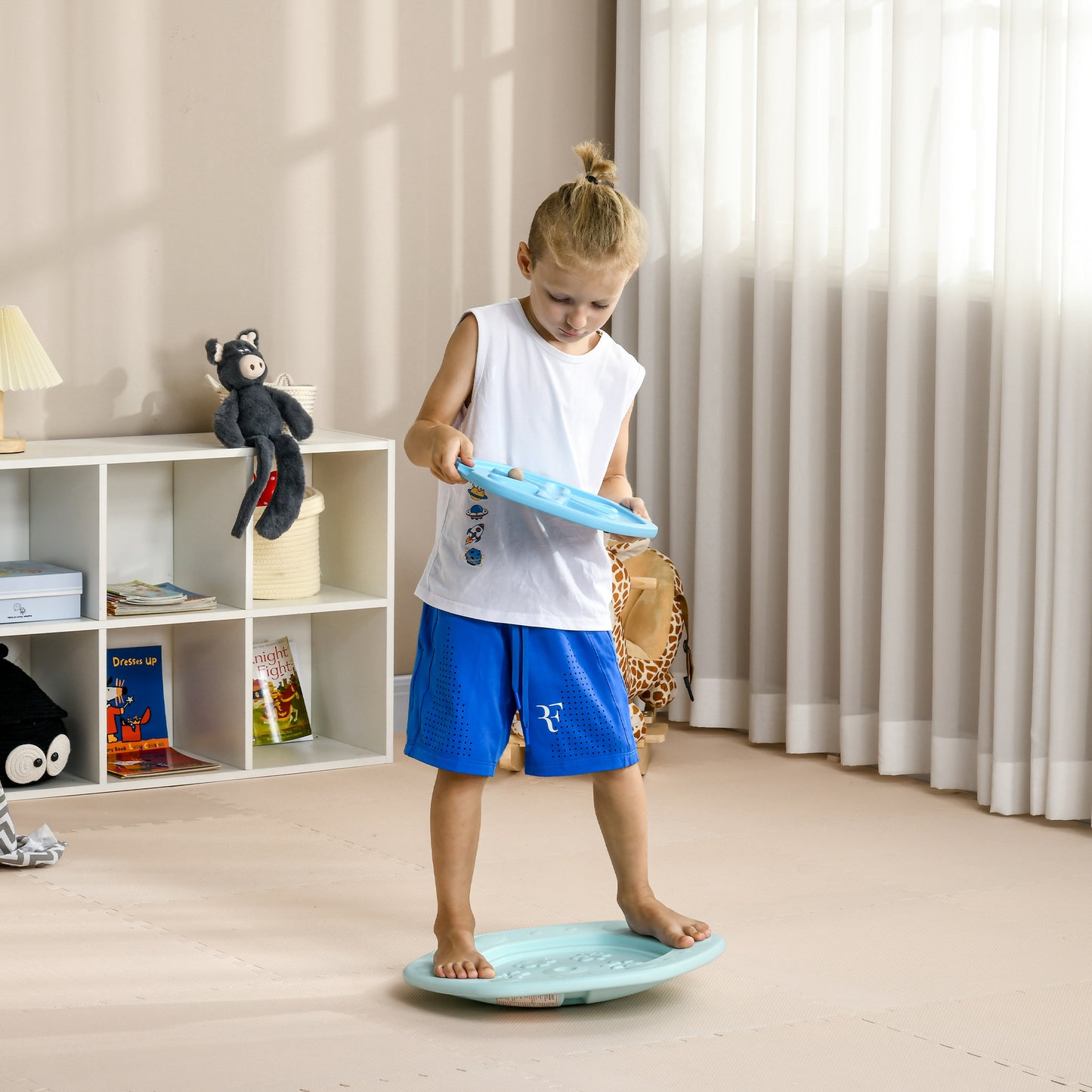 Two-In-One Balance Board, Kids Wobble Board with Ball
