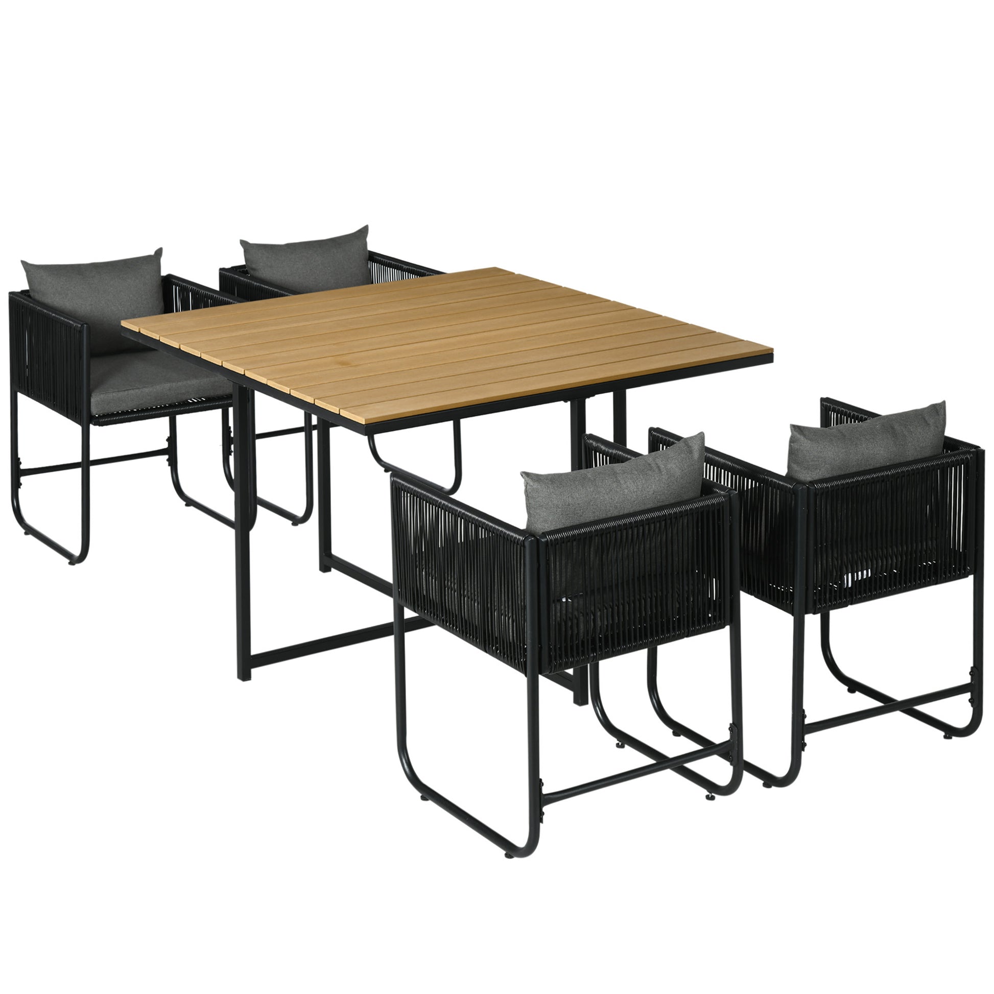 4 Seater Rattan Cube Garden Furniture Set