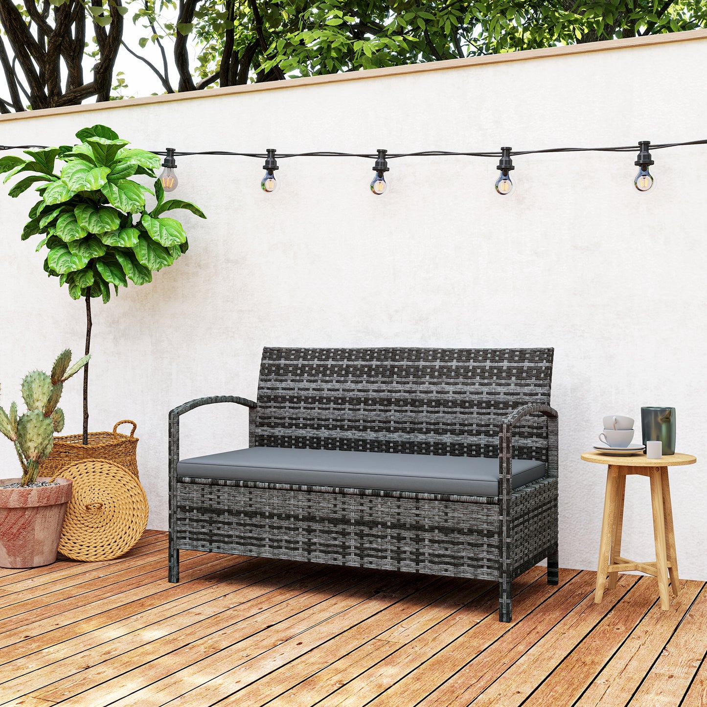 125L Storage Garden Bench, with Cushion
