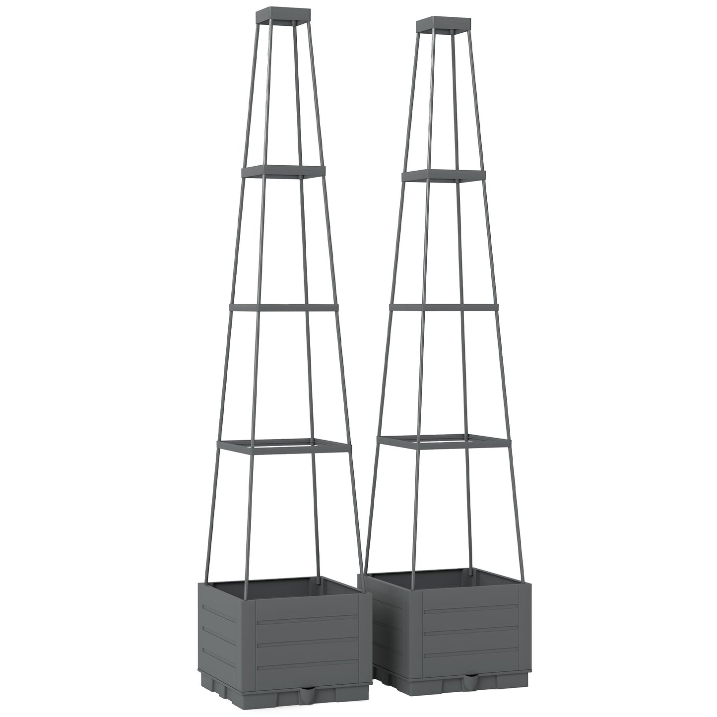 2 Pack Raised Garden Bed with Trellis