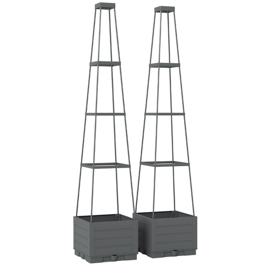 2 Pack Raised Garden Bed with Trellis
