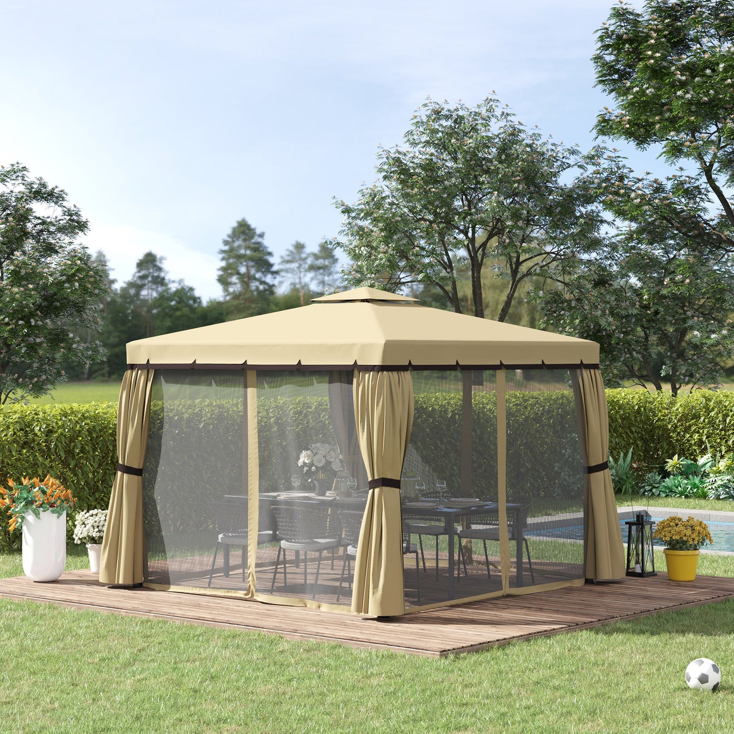 3 x 3(m) Patio Gazebo Canopy Garden Pavilion Tent Shelter (1)