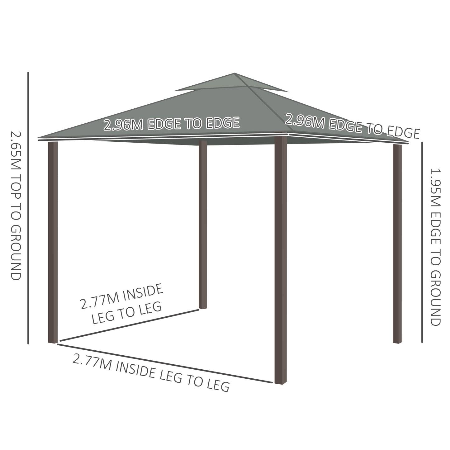 3 x 3(m) Patio Gazebo Canopy Garden Pavilion Tent Shelter Marquee