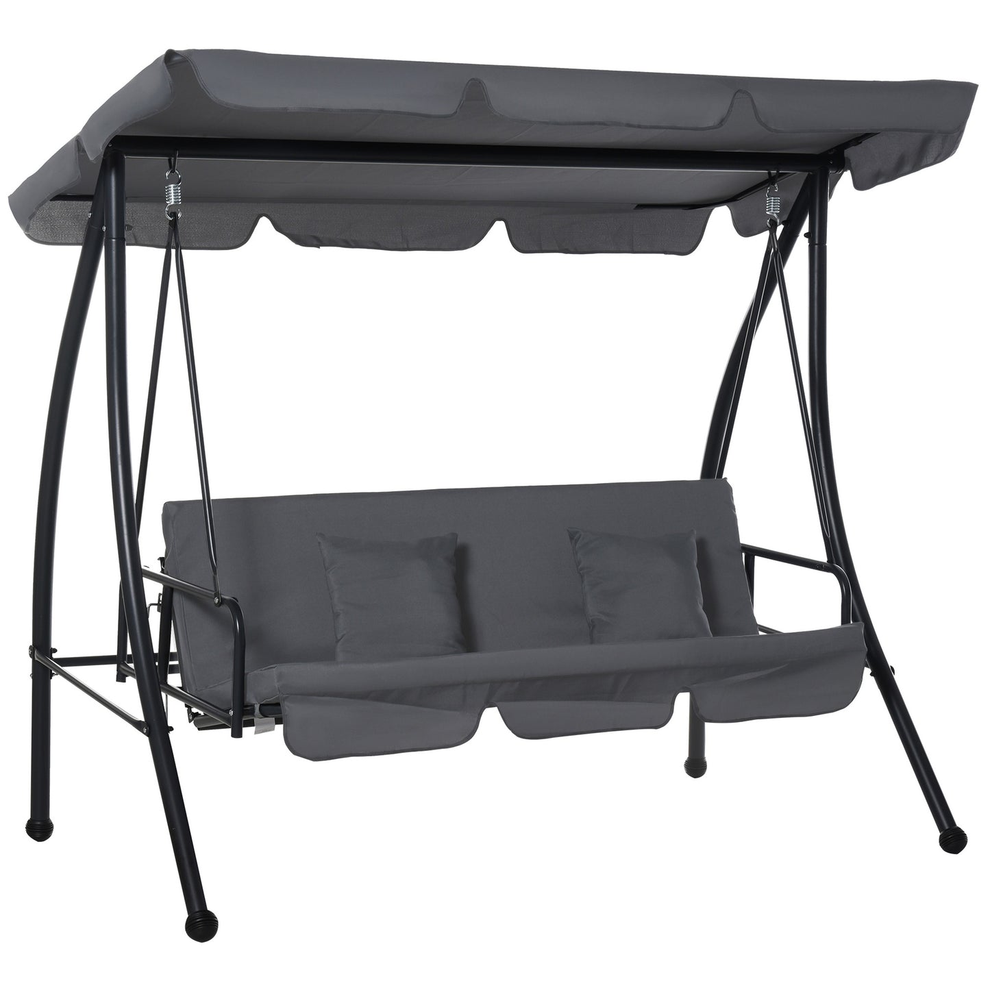 Outdoor 2-in-1 Swing Chair Lounger 3 Seater Garden Swing Seat Bed