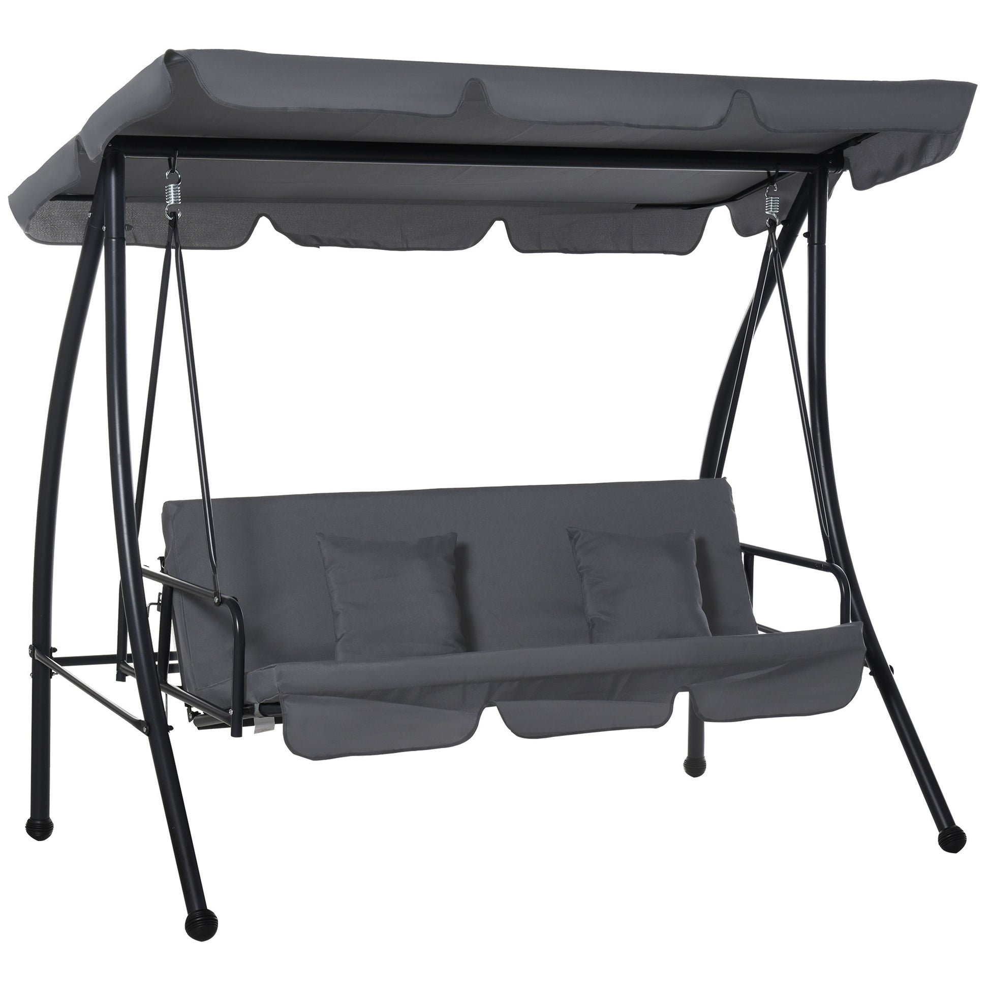 Outdoor 2-in-1 Swing Chair Lounger 3 Seater Garden Swing Seat Bed