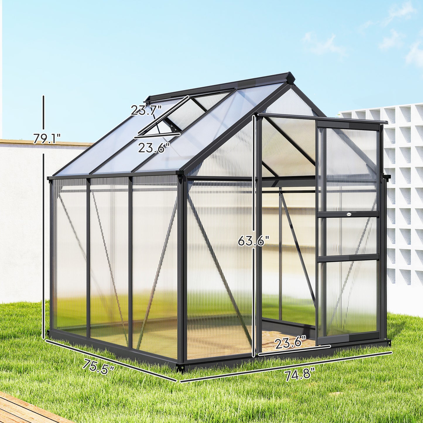 6 x 6ft Polycarbonate Greenhouse (1)