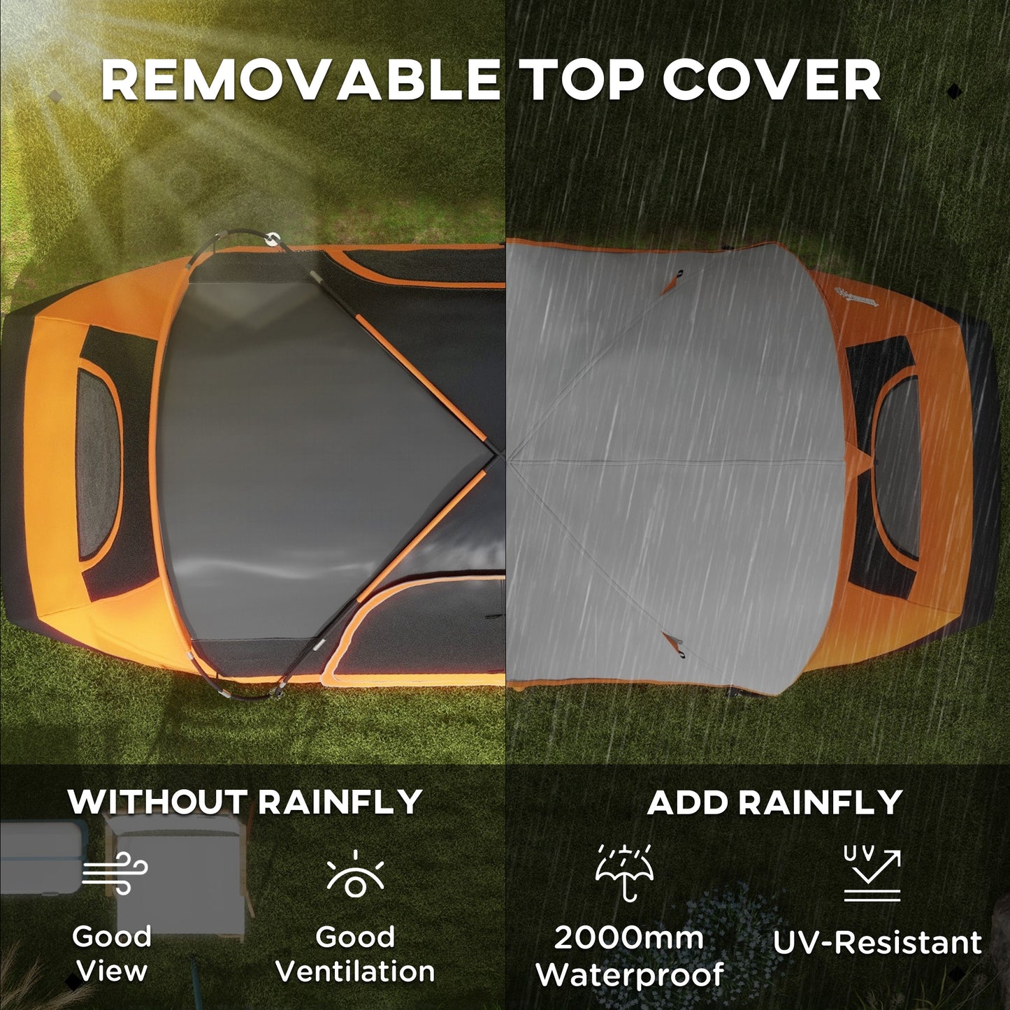 Six-Man Tent, with Two Rooms, Small Rainfly and Accessories