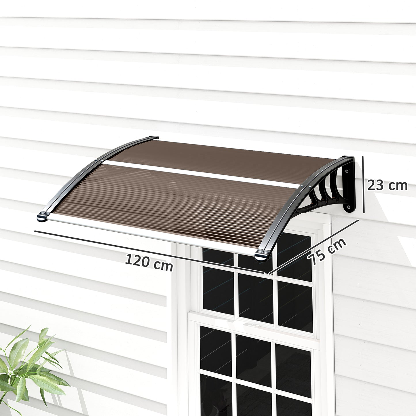 Front Door Canopy Outdoor Awning Aluminium Rigid Plastic