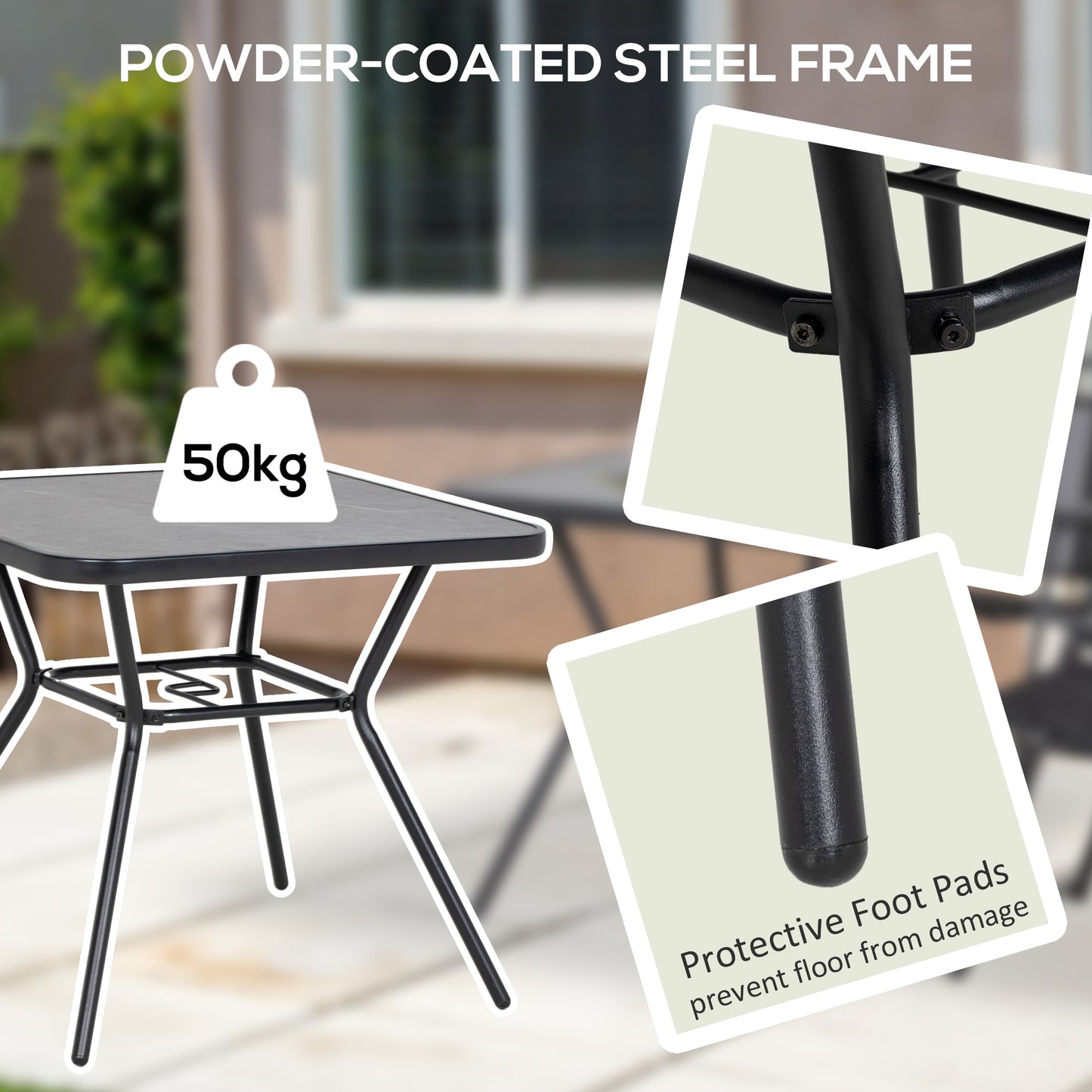 Square Outdoor Table, Patio Bistro Coffee Table