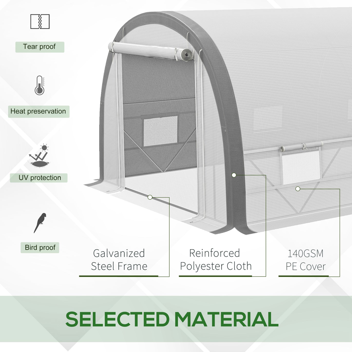 6x3m Polytunnel Greenhouse