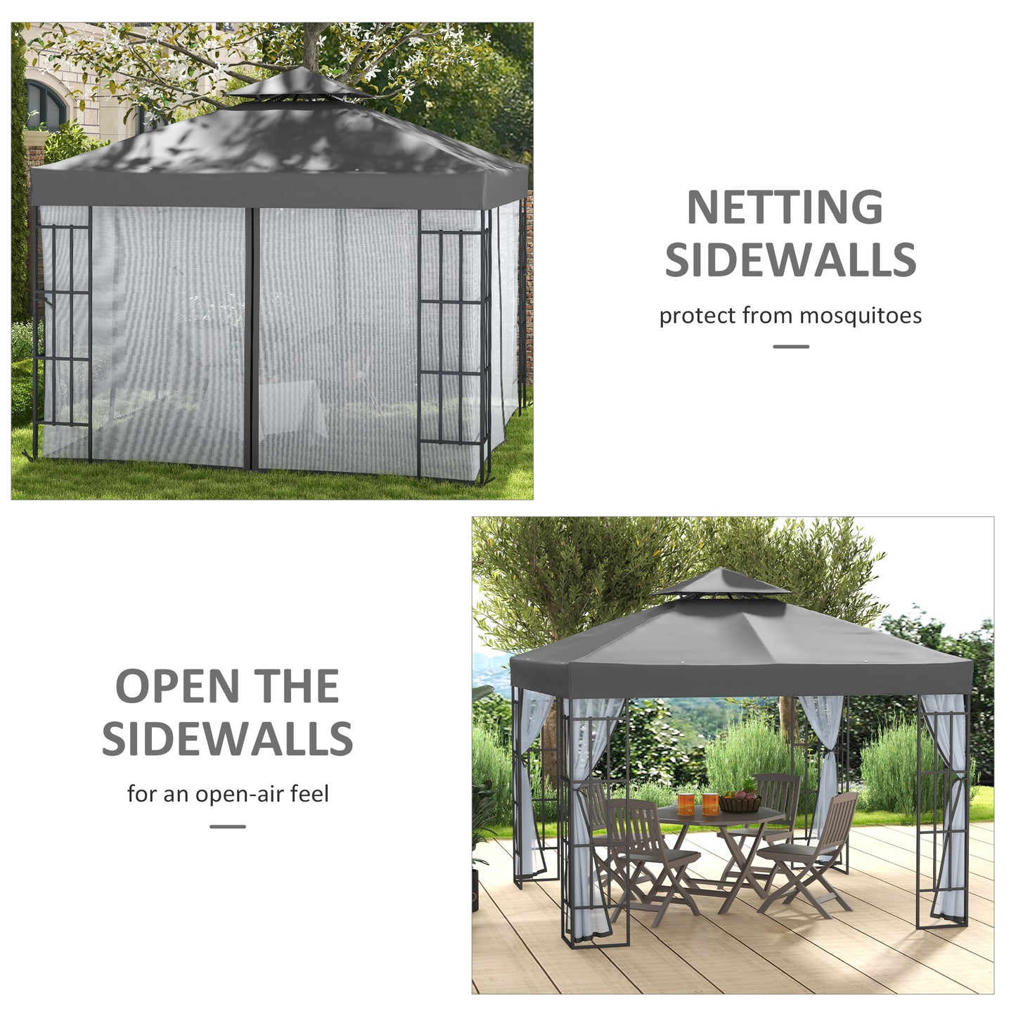 3 x 3(m) Patio Gazebo Canopy Garden Pavilion Tent Shelter