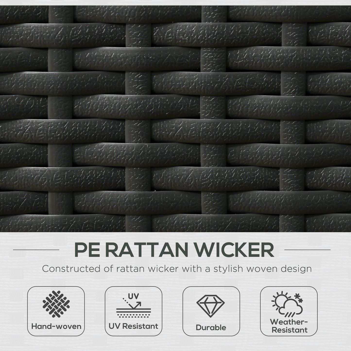 5PC PE Rattan Sun Lounger, Outdoor Wicker 5-level Adjustable