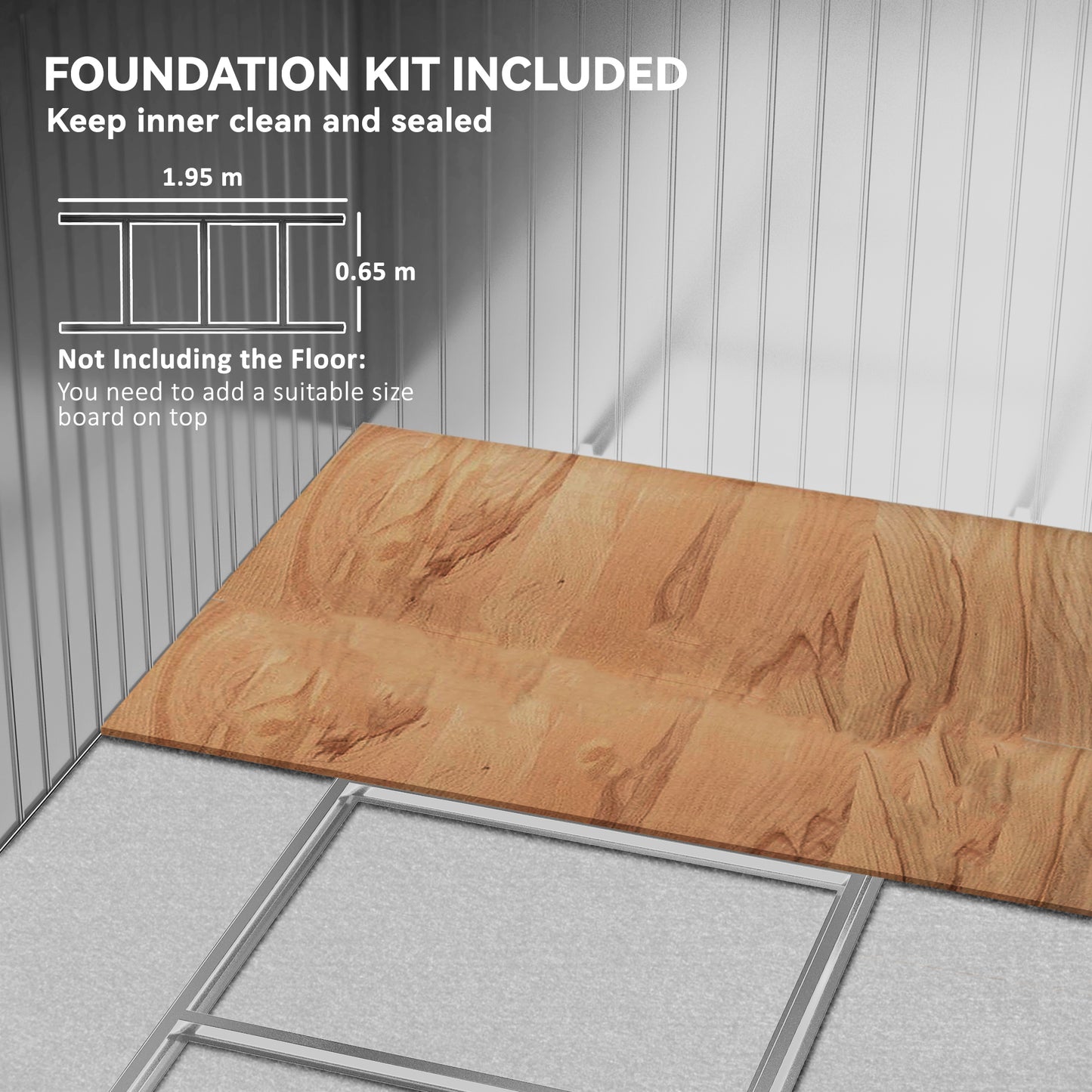 7 x 4ft Outdoor Storage Shed with Foundation Kit (1)