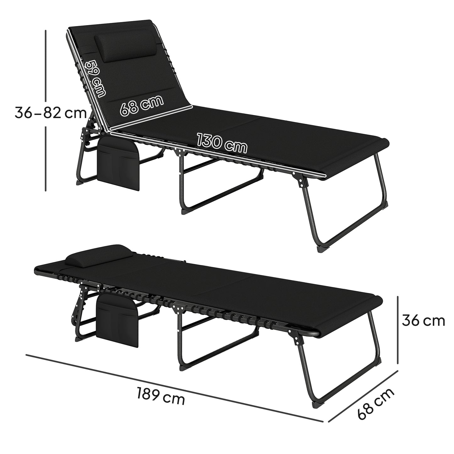 Set of Two Reclining Sun Loungers (3)