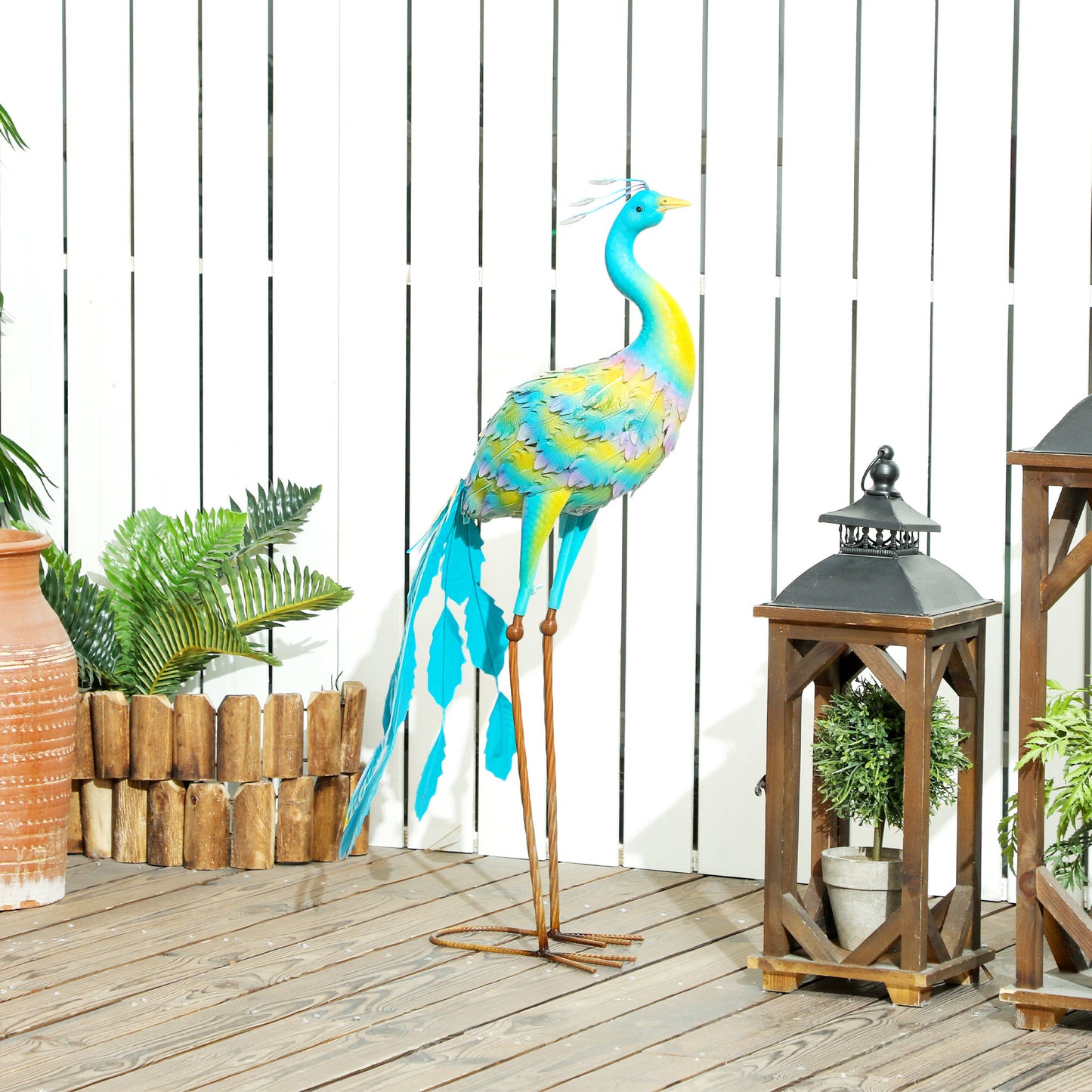 Peacock Garden Statue, Standing Garden Ornament