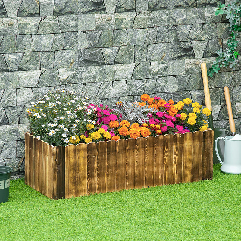 109L Raised Garden Bed, Wooden Rectangle Planter Box