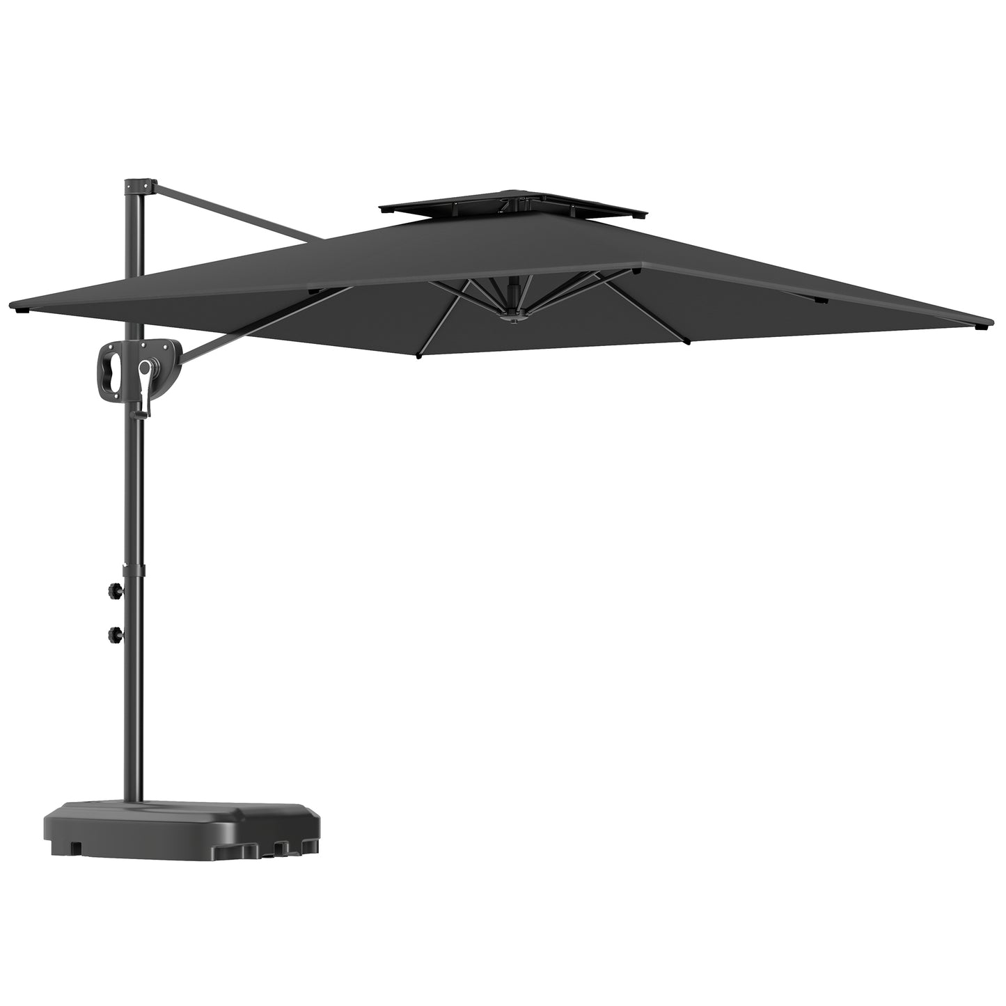 Cantilever Parasol with Weighted Base Double Top Garden Parasol