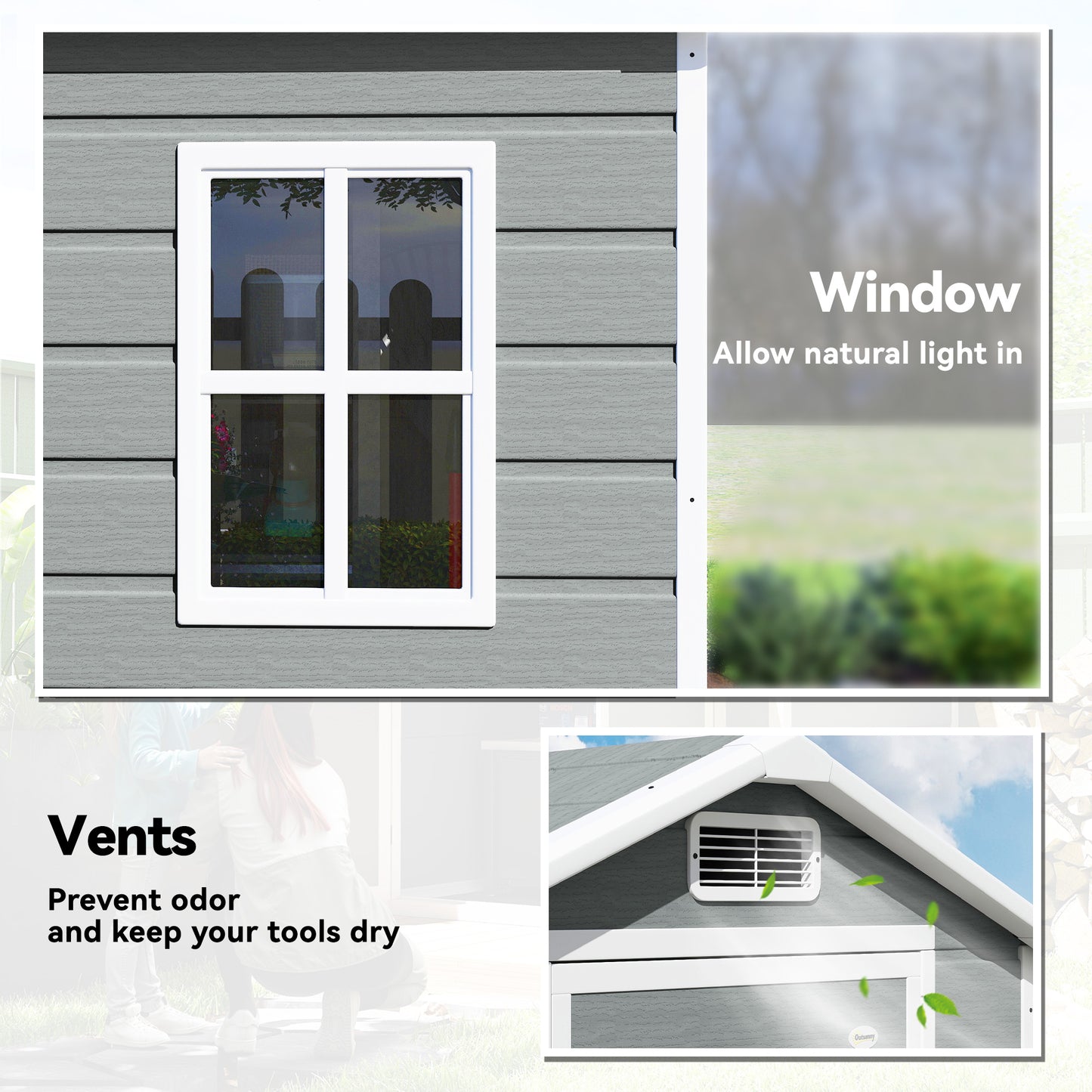 4 x 3 ft Plastic Garden Shed with Floor