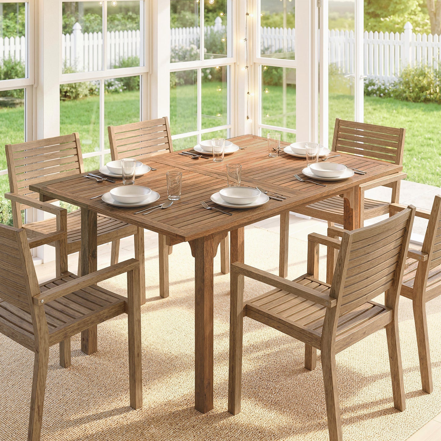 Extending Garden Table, Outdoor Dining Table for 6-8