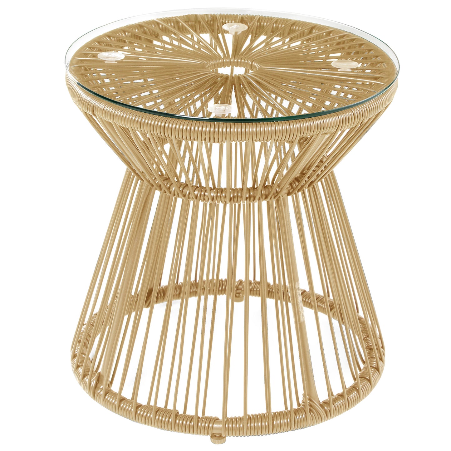 Round End Table, Rattan Side Table