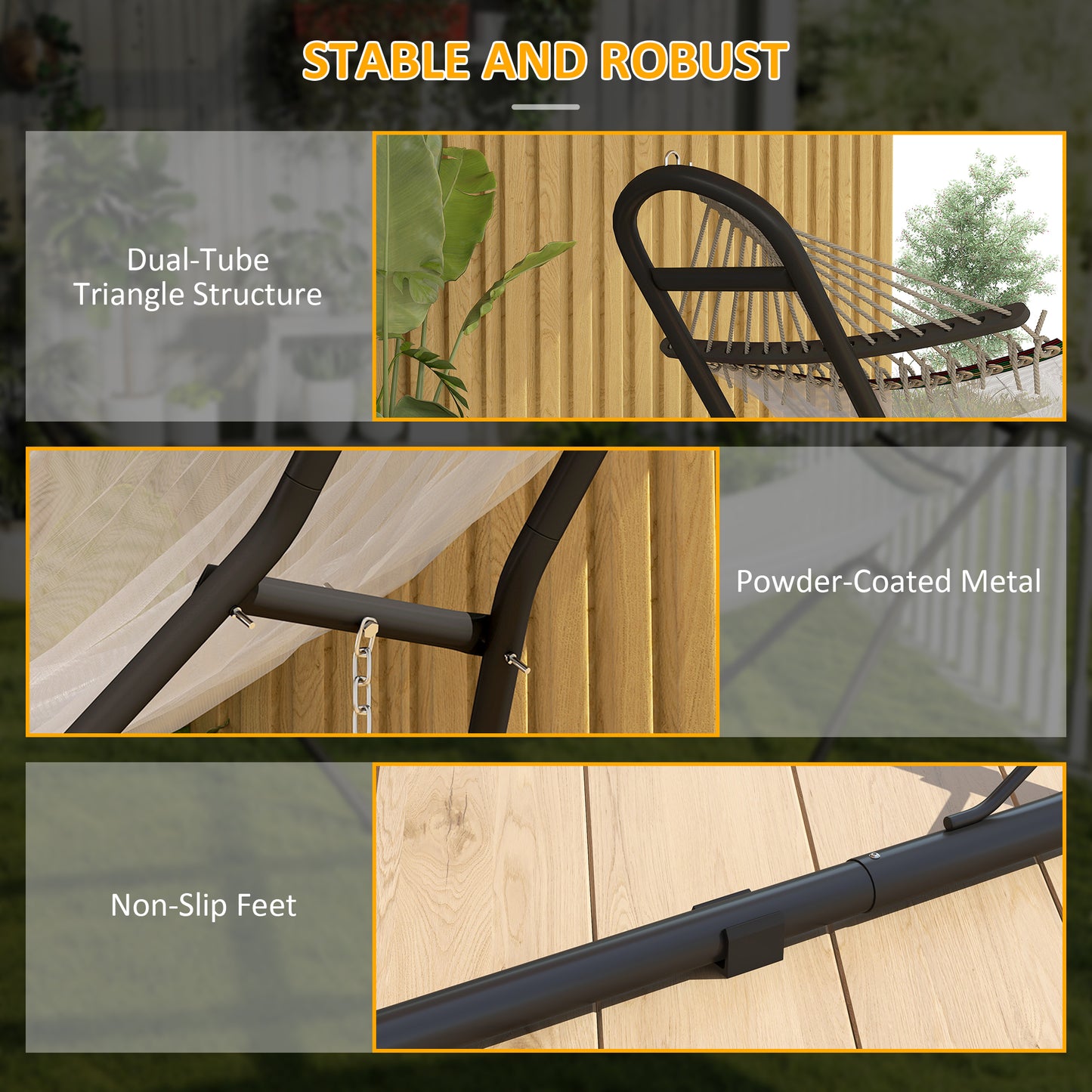 9ft Hammock Stand Adjustable Hammock Frame with Non-Slip Feet