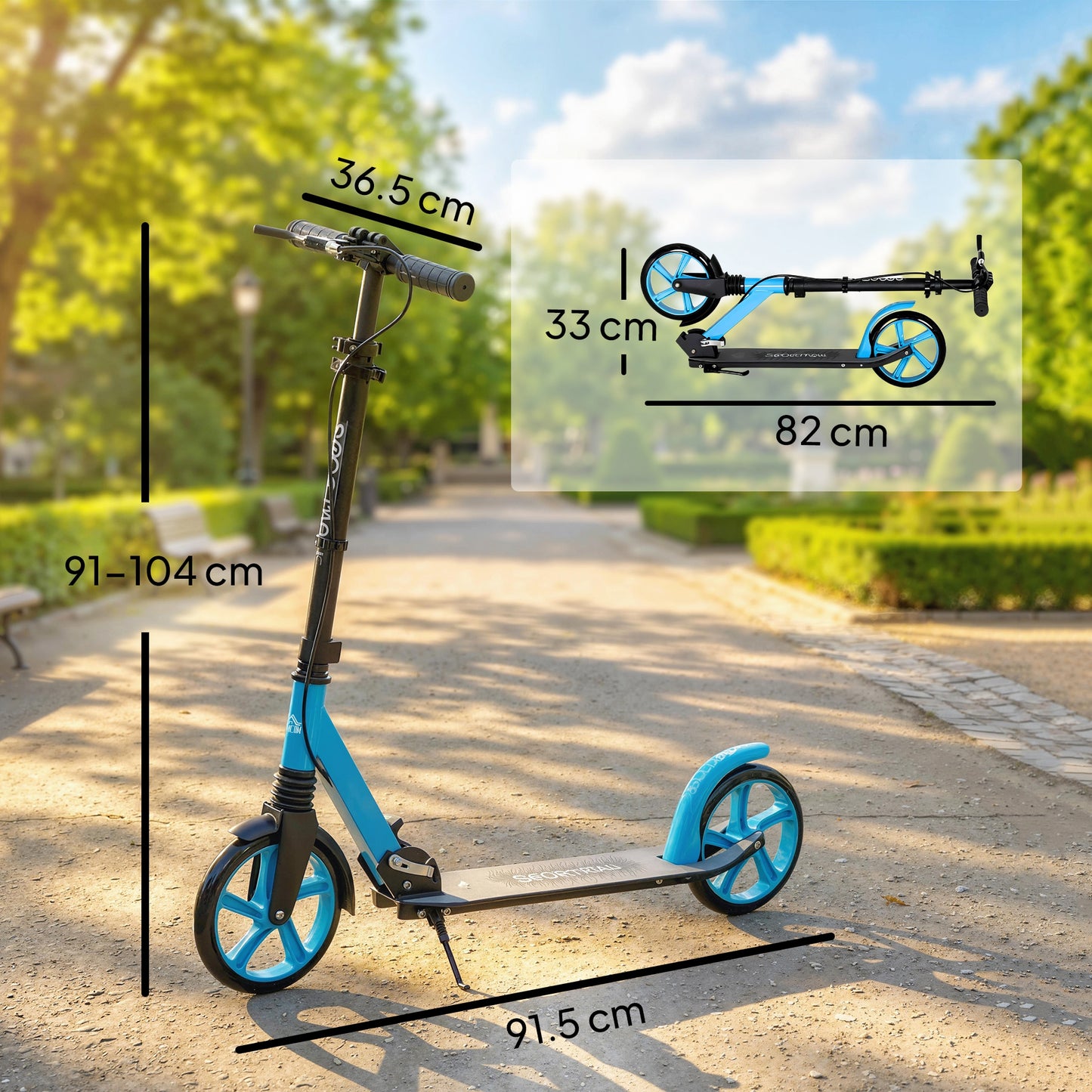 One-click Folding Kick Scooter for 14+ w/ Adjustable Handlebar (1)