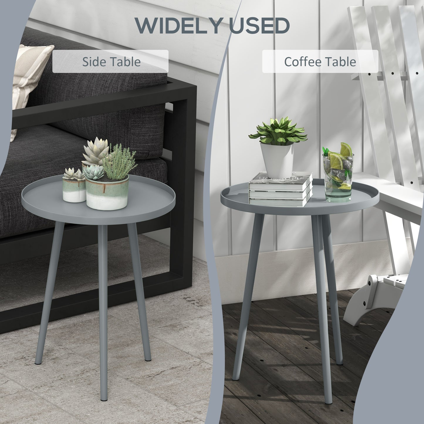 Round Garden Coffee Table, Outdoor Side Table