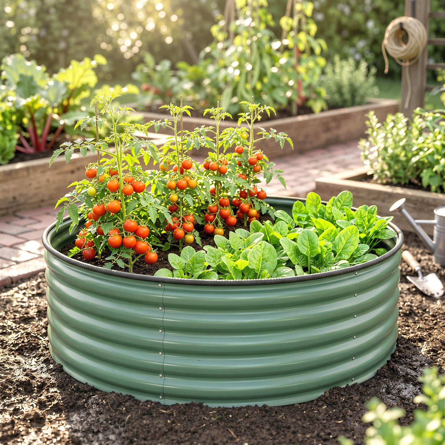 Galvanised Raised Garden Bed with Safety Edging