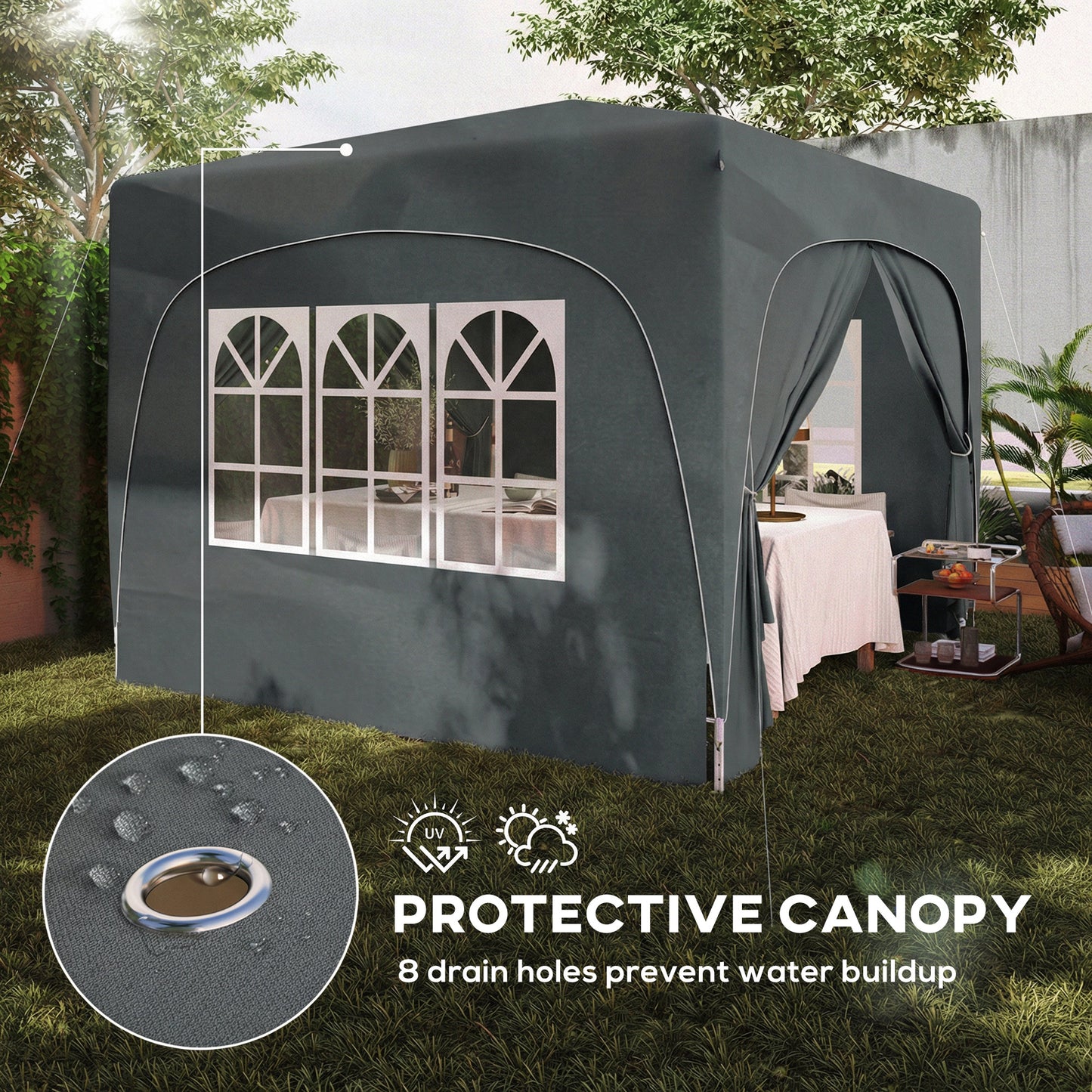 3 x 3m Pop-Up Gazebo Shelter, with Accessories