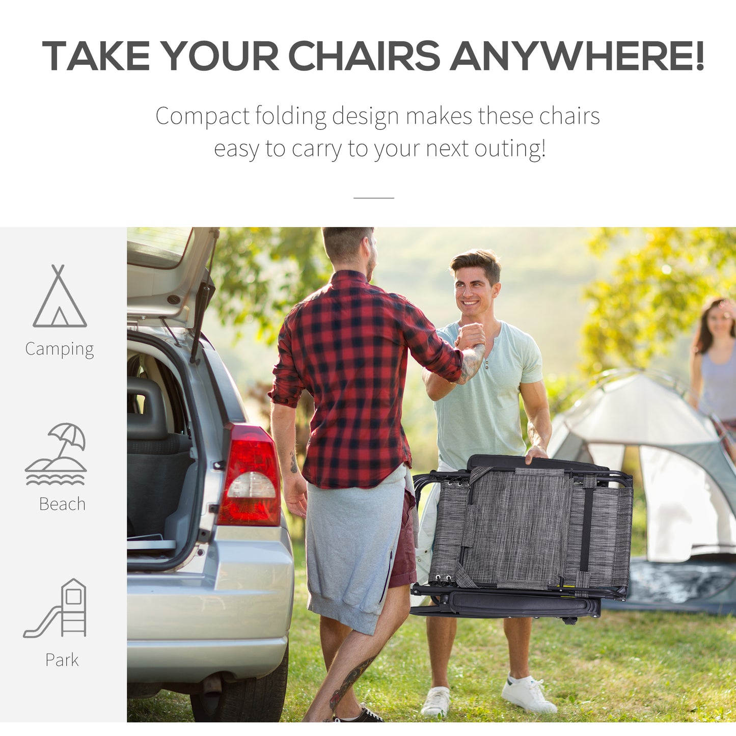 Foldable Reclining Garden Chair with Headrest