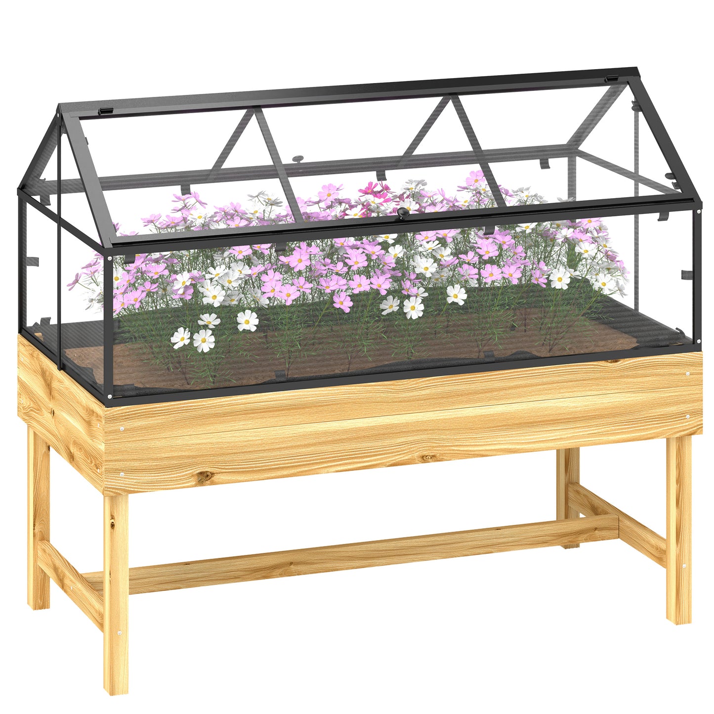60 x 120cm Raised Garden Bed with Wooden Base