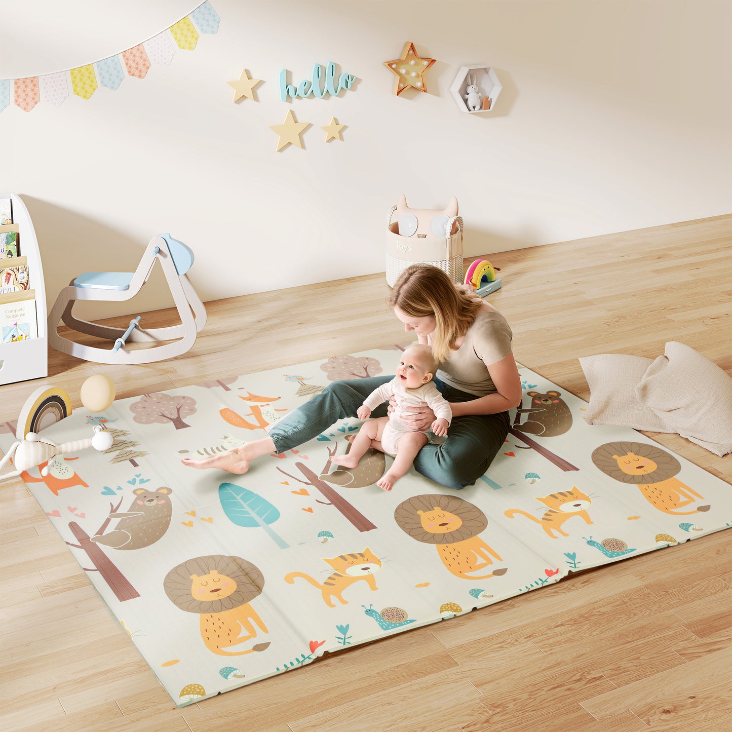 Baby Play Mat, Double Sideded Foldable Kids Crawling Mat