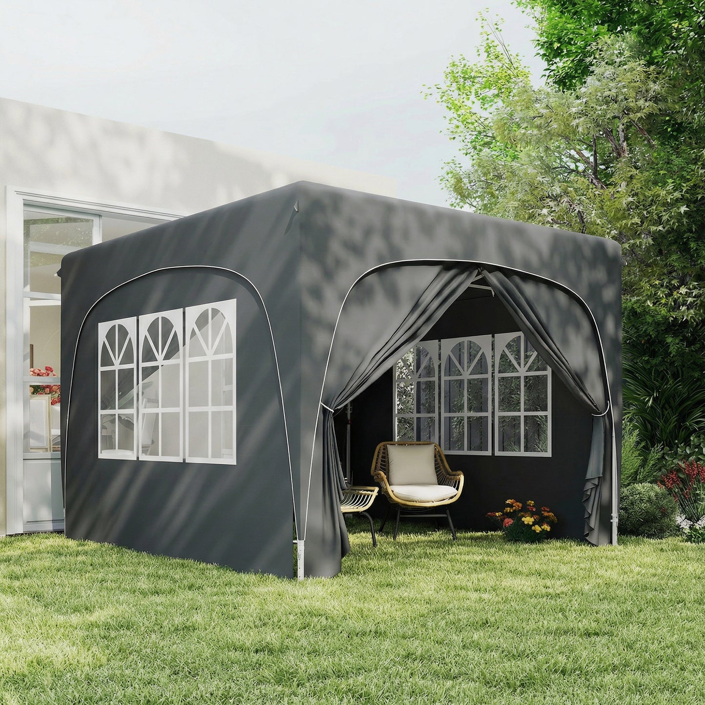 3 x 3m Pop-Up Gazebo Shelter, with Accessories