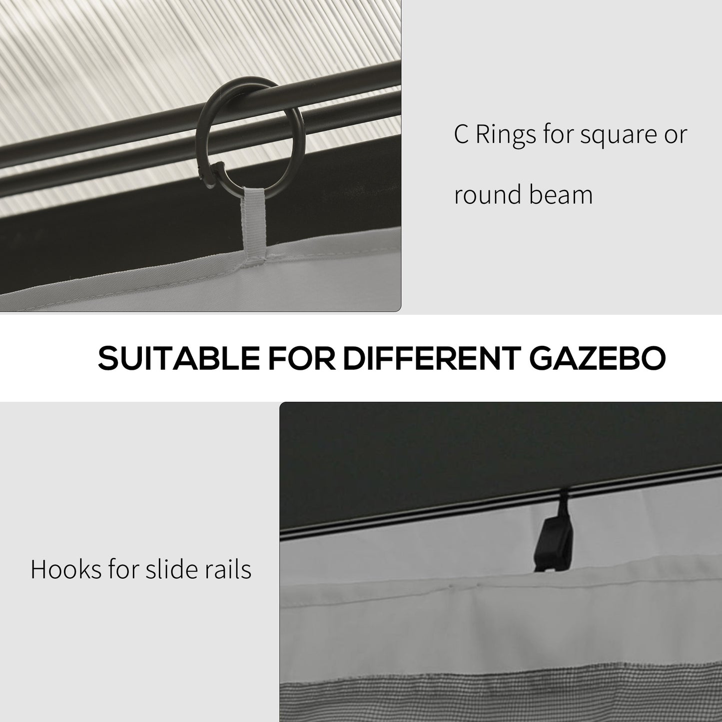 4 Pack Replacement Gazebo Curtains Privacy Panel