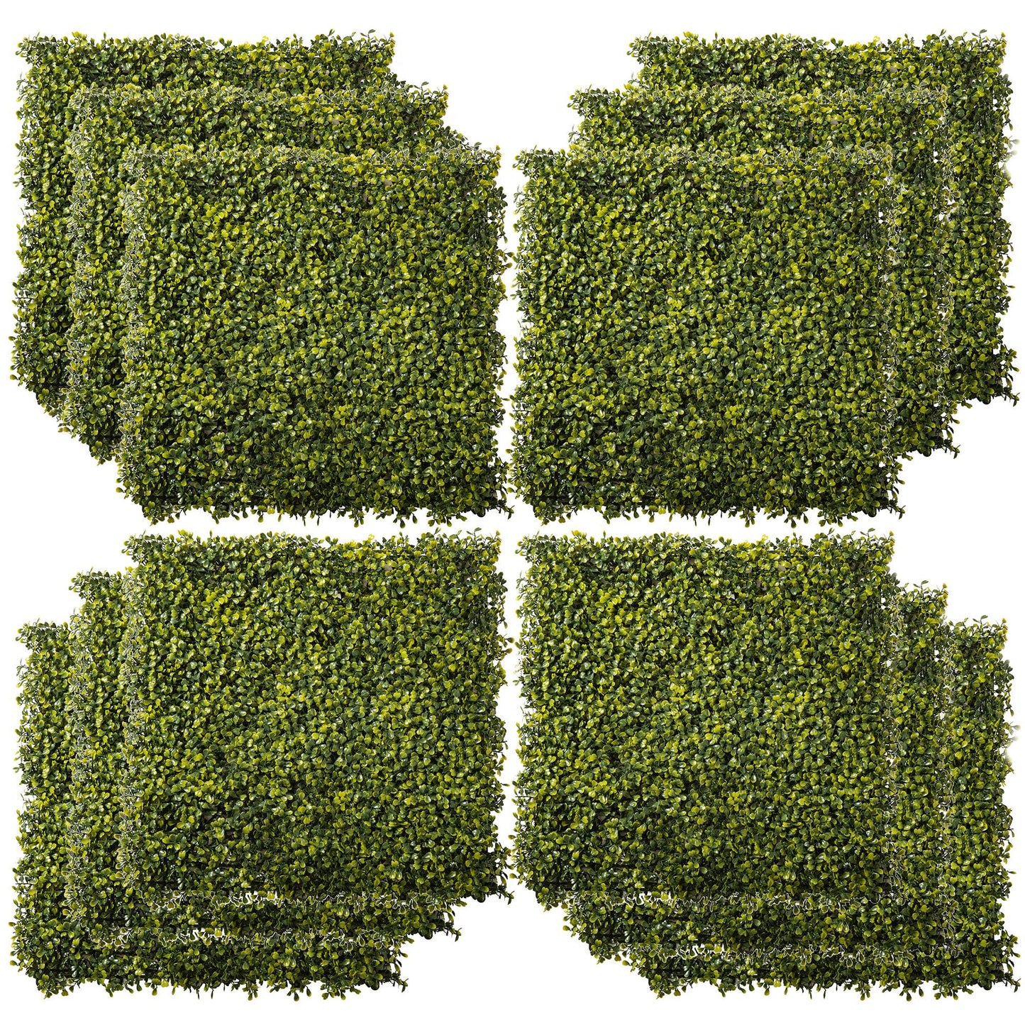 12PCS Artificial Boxwood Wall Panels 50cm x 50cm Grass Privacy (1)