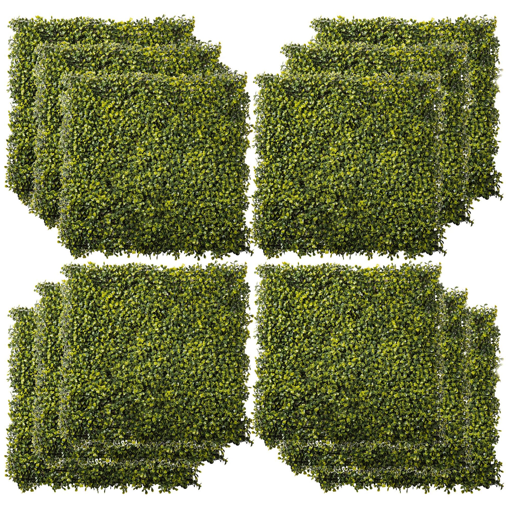 12PCS Artificial Boxwood Wall Panels 50cm x 50cm Grass Privacy (1)