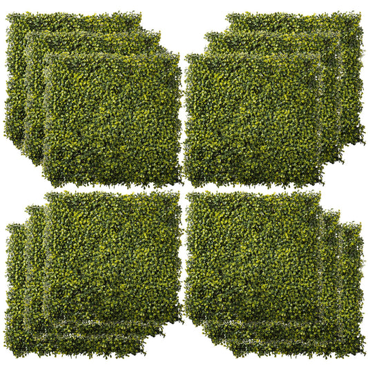 12PCS Artificial Boxwood Wall Panels 50cm x 50cm Grass Privacy (1)