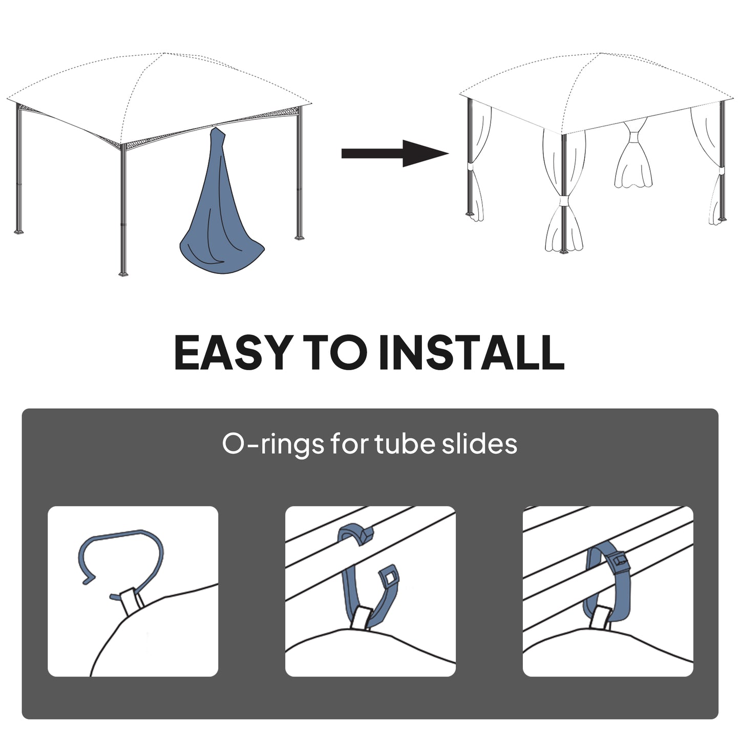 4 Pack Replacement Gazebo Curtains Privacy Panel (1)