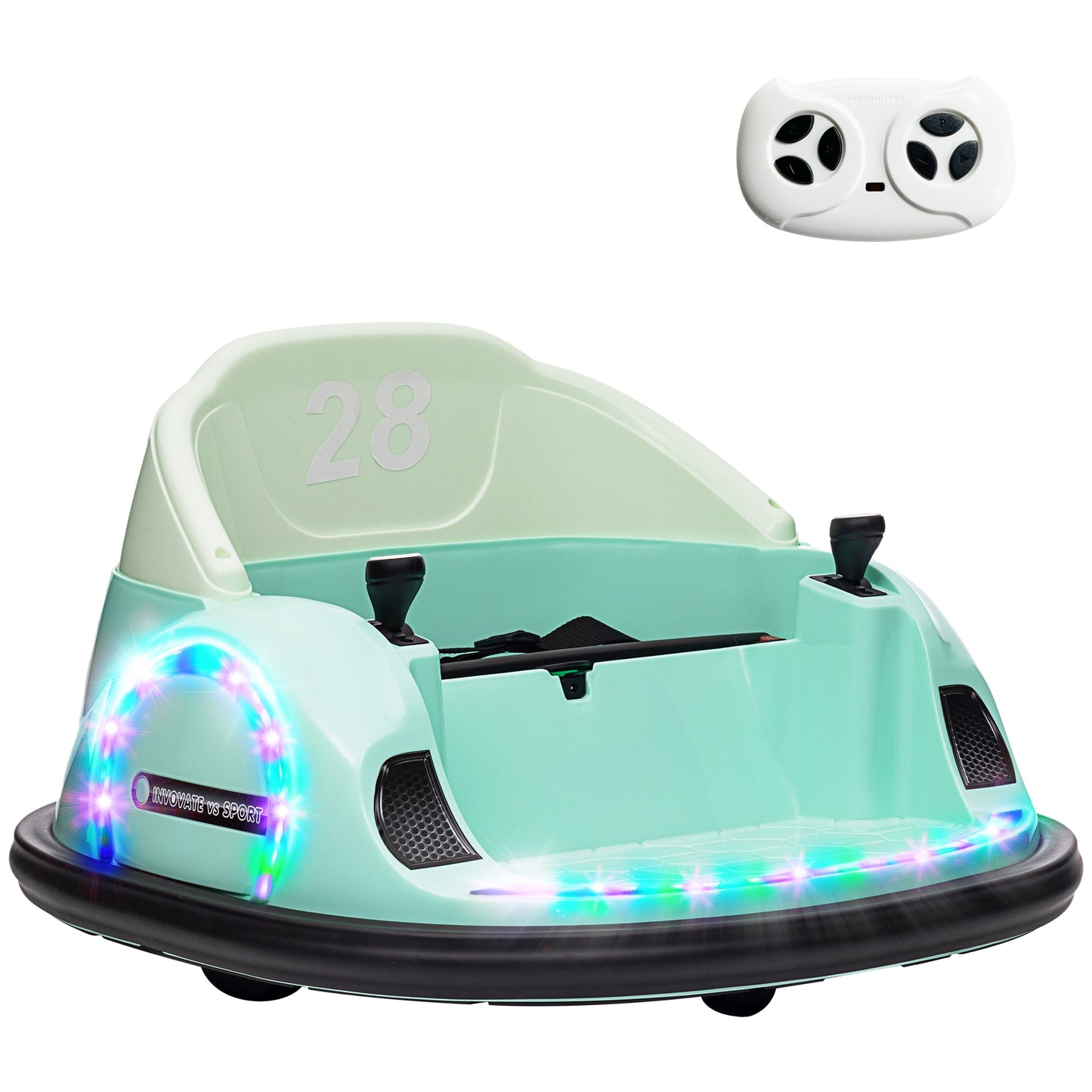 360° Rotation Kids Bumper Car, 12V Waltz Car with Remote Control