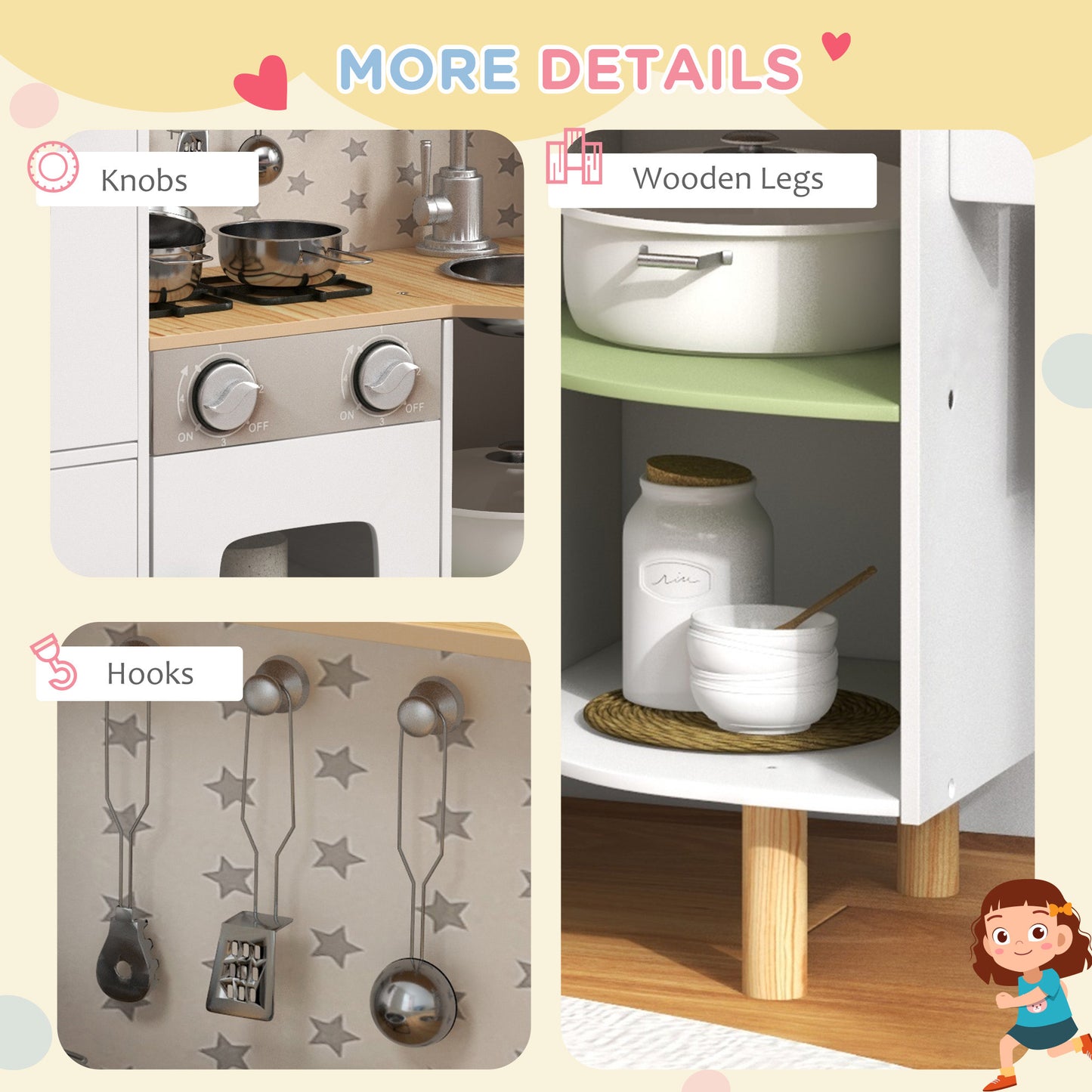 Toy Kitchen, Kids Play Kitchen, Role Playing Game with Phone