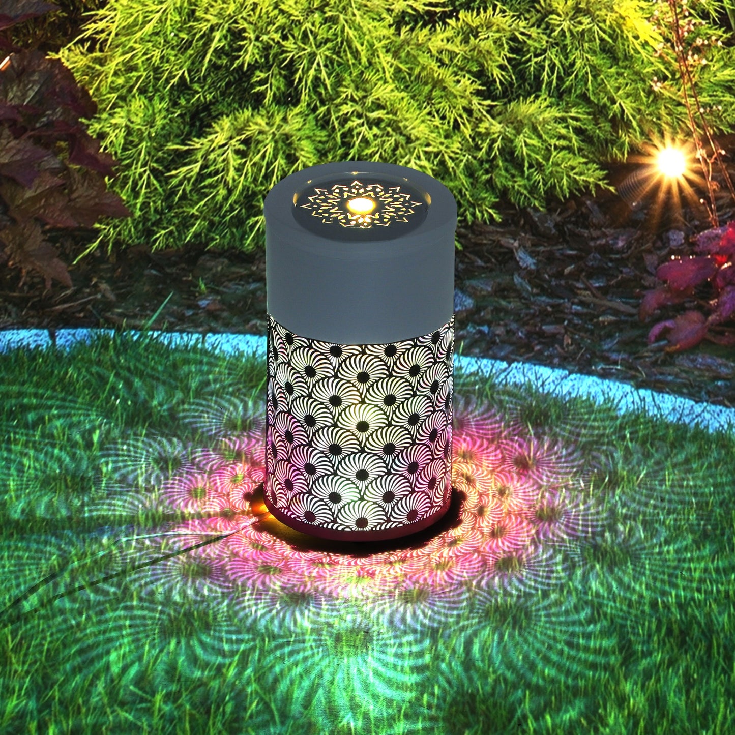 30 cm Tall Garden Waterfall Fountain with LED Lights and Pump