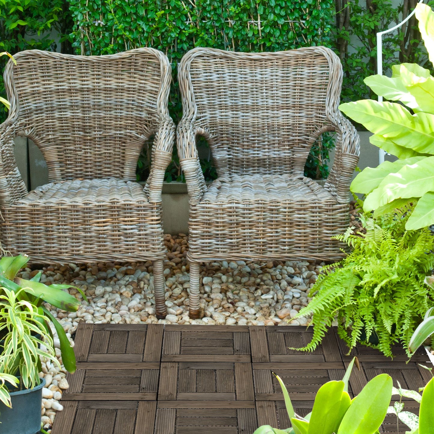 27 Pcs Wooden Interlocking Decking Tiles (1)