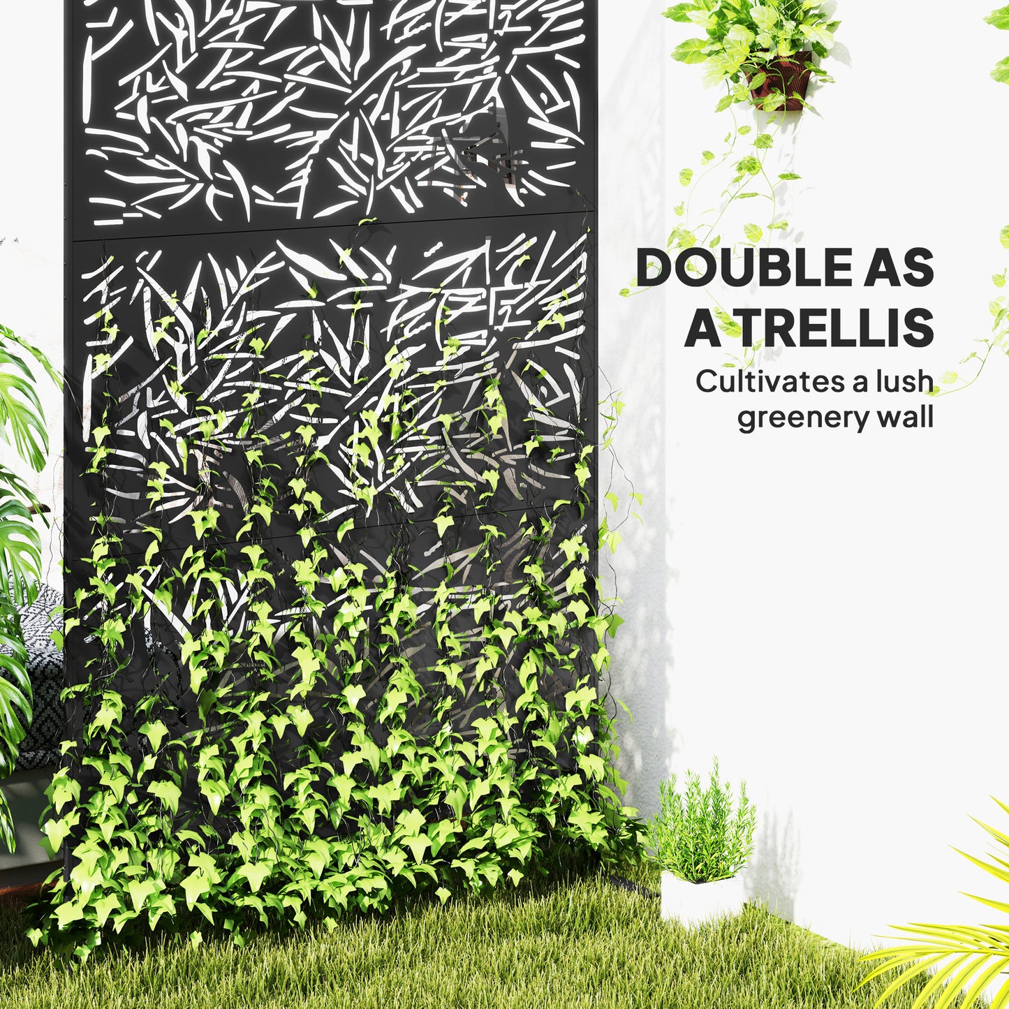 Decorative Garden Privacy Screen with Stand (2)