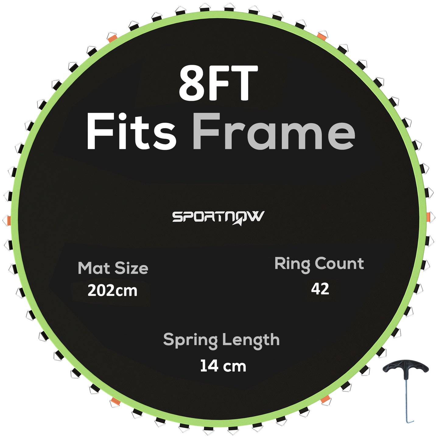 Trampoline Replacement Mat with Spring Pull Tool, 42 V-Hooks