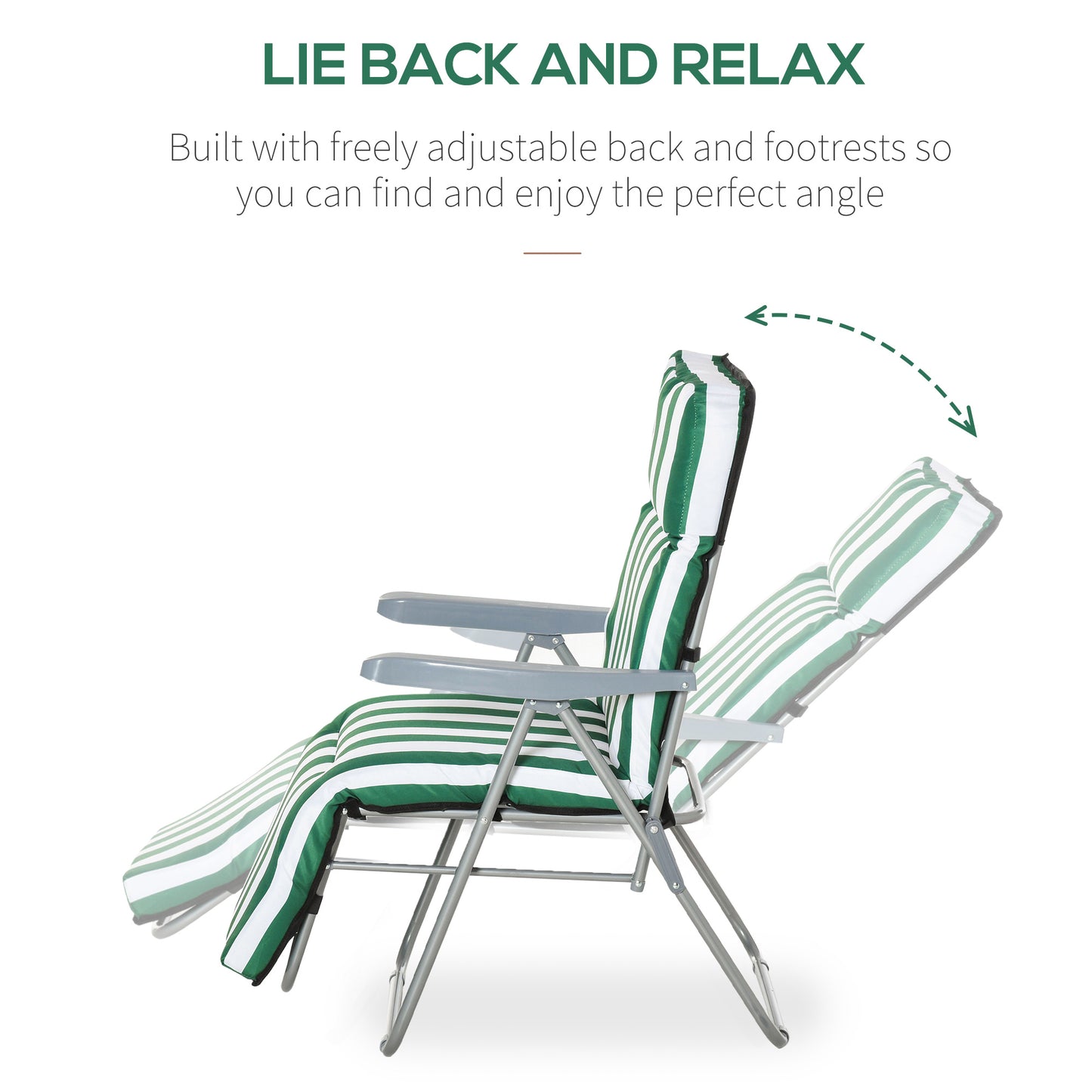 2 Pieces Outdoor Sun Lounger Set with Cushions